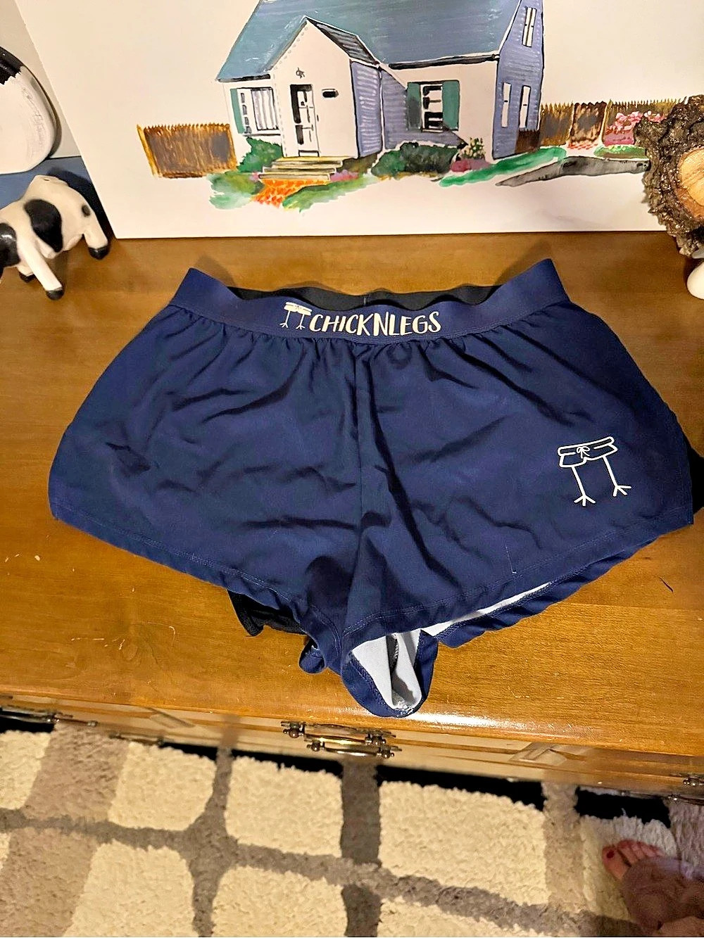 ChicknLegs Men's Small Navy Blue Running Shorts